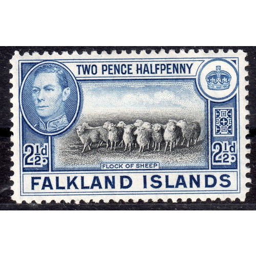 Falkland Isl Sg151 21/2d Black & Brt blue m/mint (G124)