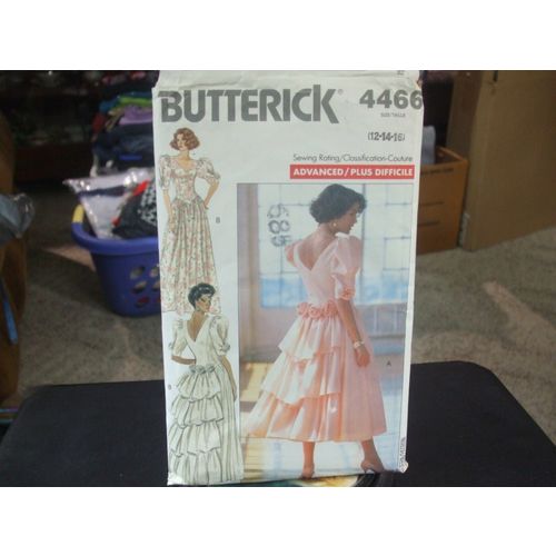 Butterick 4466 Misses Formal Dress Pattern - Size 12 Bust 34 Waist 26 1/2