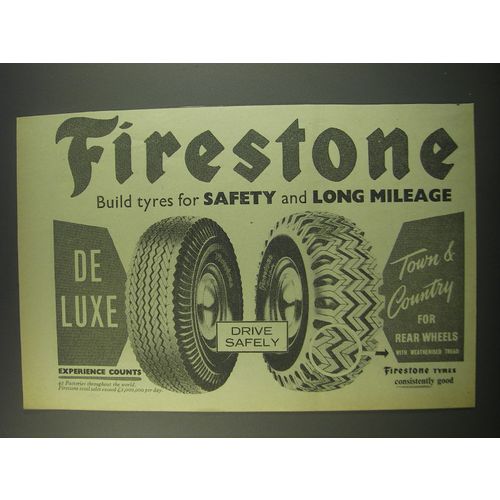 1957 Firestone De Luxe and Town & Country Tires Advertisement