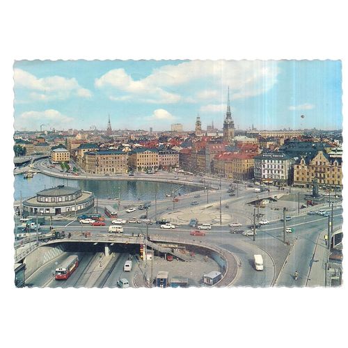 OLD TOWN AND "THE SLUICE", STOCKHOLM, SWEDEN used vintage postcard 1979 pm =