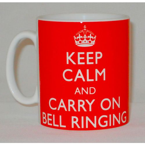 Keep Calm & Carry On Bell Ringing Mug Can Personalise Great Church Campano Gift