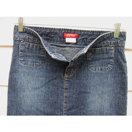 Womens Esprit Denim Skirt 5/6 31 Waist Blue Jean Mini