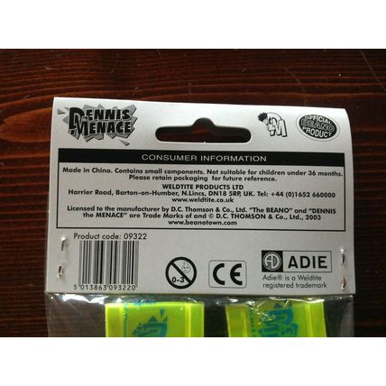 Kids Reflective Hi-Viz Safety Armbands Dennis The Menace Official Beano Pair