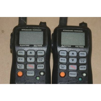 Lot (2) STANDARD HORIZON FLOATING HX750S MARINE VHF RADIO- WATERPROOF+ Light