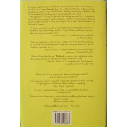 RARE SIGNED FIRST 1st EDITION FAMILY WISDOM by SUSAN GINSBERG HCDJ