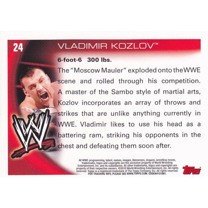 Valdimir Kozlov #24 - WWE 2010 Topps Wrestling Trading Card