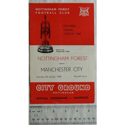 1968 programme Nottingham Forest v. Manchester City