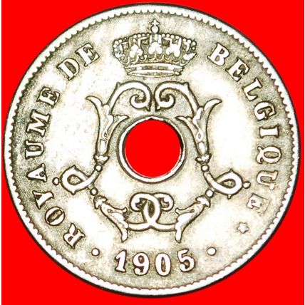 FRENCH LEGEND:BELGIUM★10 CENTIMES 1905★LEOPOLD II 1865-1909★LOW START★NO RESERVE