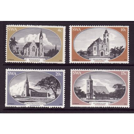 SOUTH WEST AFRICA 1978 HISTORIC CHURCHES SET 4 VALS U/M MINT #3