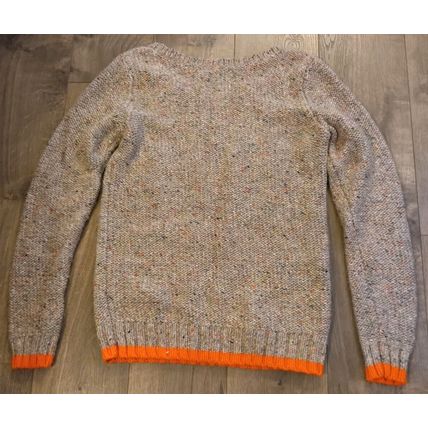 American Eagle Outfitters Open Cable Knit Confetti Sweater Orange Trim Wms Med