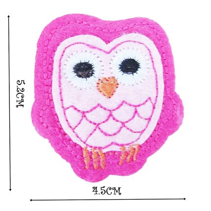 Iron On Patch Owl Pink Embroidered Badge Patches Sew Bird Cute Motif Cloth P040