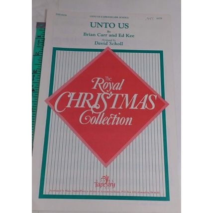 Unto US by brian carr Royal Christmas Vintage Sheet Music 1986