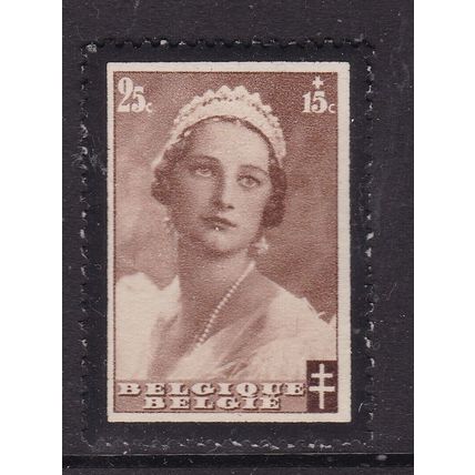 Belgium 1935 Queen Astrid 25c+15c Mint Hung SG 715 VGC