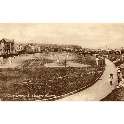 Teignmouth Tennis Courts Devon Antique Friths Rare Postcard