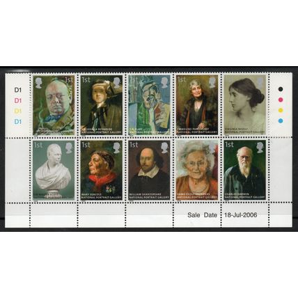 Sg2640 - Sg2649 National Gallery set P.O. Fresh mint never hinged block (RA)