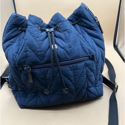 A Rare Beautiful Kate Spade NY Ellie Large Flap Backpack in Nightcap Navy Blue