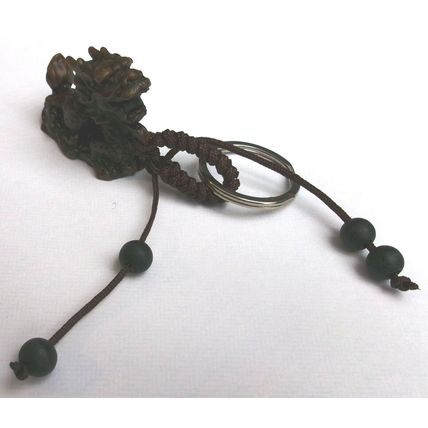 LUCKY DRAGON KEY RING CHARM - CHINESE NEW YEAR - YEAR OF THE DRAGON WOOD EFFECT