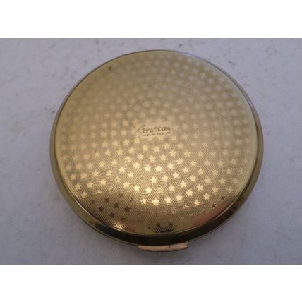 Stratton - vintage powder compact - orange with white flowers. #16