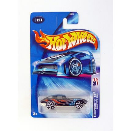Hot Wheels Corvette 1963 #127 Star Spangled 5/5 Black Die-Cast Car 2004