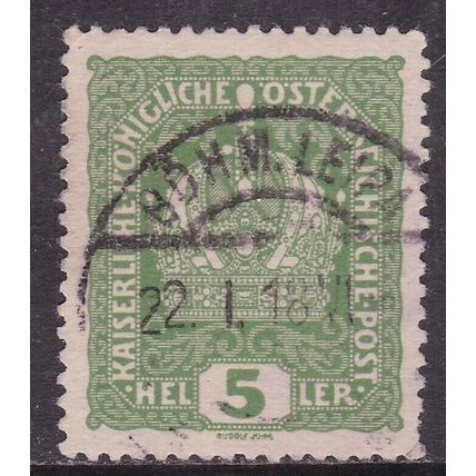 Austria 1918 BOHM LEIPA POSTMARK on Imperial Crown 5h VGC
