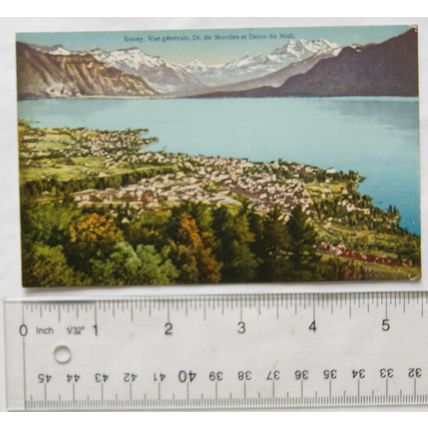 vintage postcard Vevy, Switzerland