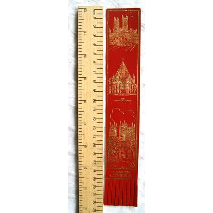 Vintage: red leather bookmark - Lincoln Cathedral