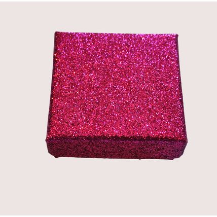 Small square Fuschia Pink glitter gift boxes box approx 5 cm x 5 cm x 2 cm