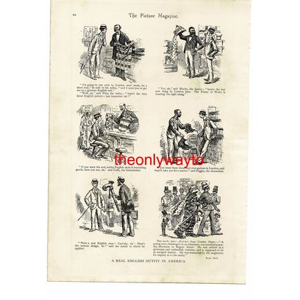 REAL ENGLISH OUTFIT IN AMERICA (More, Reverse), Book Illustration (Print), 1893