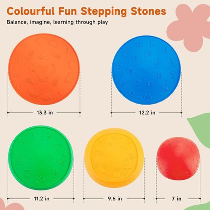 Stepping Stones for Kids - 5Pcs Durable Non-Slip Toddler Stepping Stones for Pro