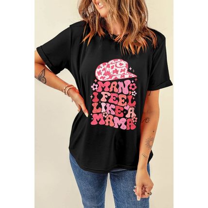 Black MAN I FEEL LIKE A MAMA Graphic Tee