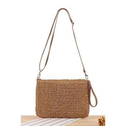 Chestnut Flower Straw Woven Single Shoulder Bag