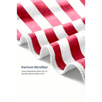Fiery Red Independent Day Flag Pattern Bath Towel