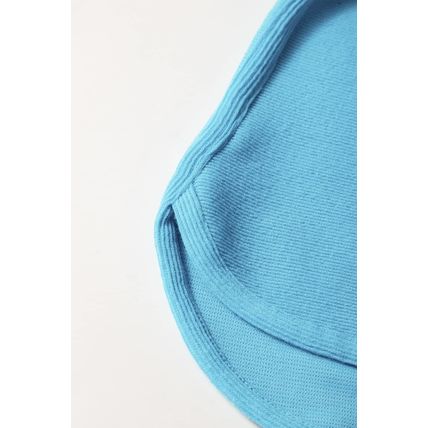 Light Blue Bubble Sleeve Solid Color Elegant T-Shirt