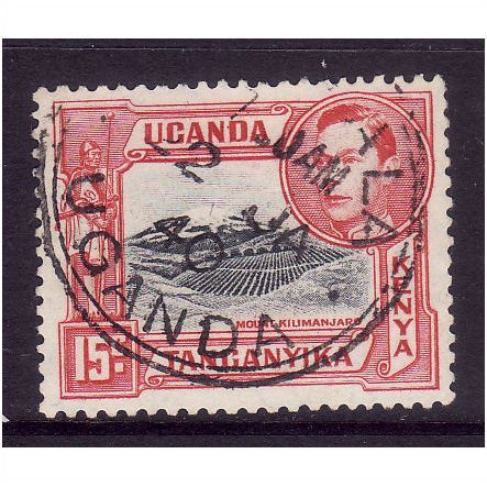 Kenya Uganda & Tanganyika 1942 15c Black and Rose Red SG 137 Fine used