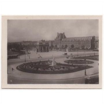 Paris France - Place du Carrousel. Small old photo for scrapbook, album
