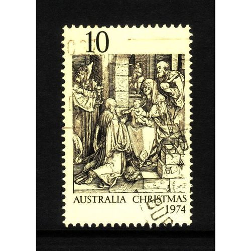 AUSTRALIA 1974 10c CHRISTMAS SG 580 THE ADORATION FINE USED#2