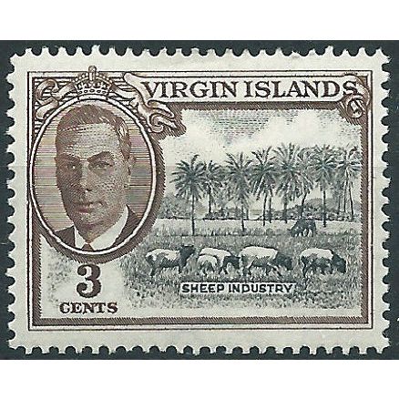 Virgin Islands 1952 SG138 3c Black & Brown Mounted Mint .. ..