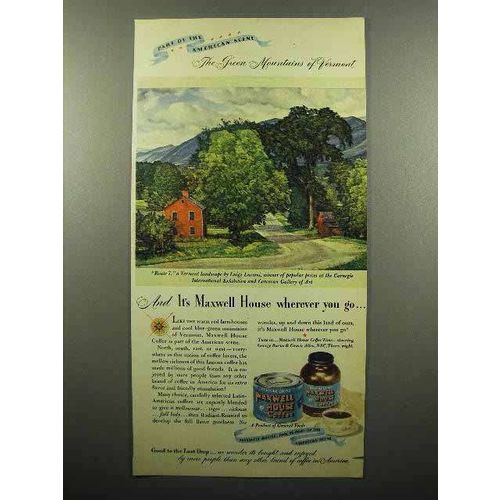 1946 Maxwell House Coffee Ad - Mountains of Vermont