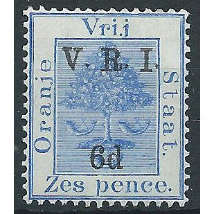 Orange Free State 1900 SG109 6d on 6d Blue Mounted Mint . ..