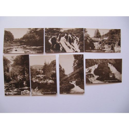 Old miniature souvenir album packet of 7 RP snapshots of Betws-Y-Coed Wales