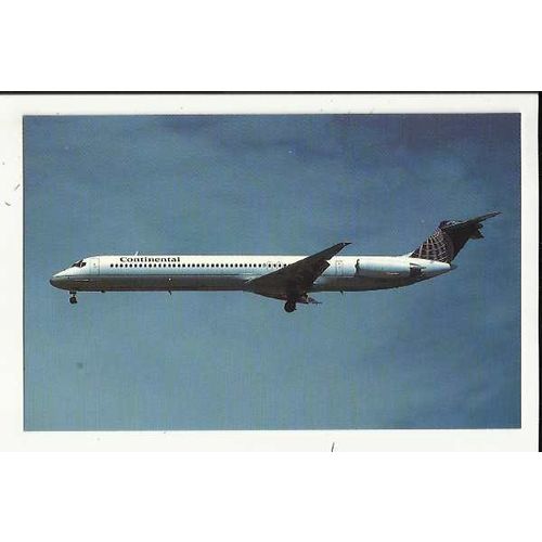 Aviation CONTINENTAL AIRLINES MD-82 Postcard by Mary Jayne (MJ1037)