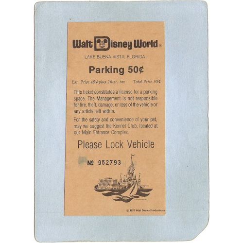 FL Lake Buena Vista Amusement Park Ephemera Walt Disney World Parking Pass~88