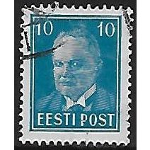 Mi 117: 10 s. blue Definitive Stamp: President Konstantin Päts.