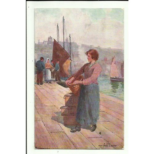 Yorkshire WHITBY A Lass Tuck Oilette Art Postcard (7982)