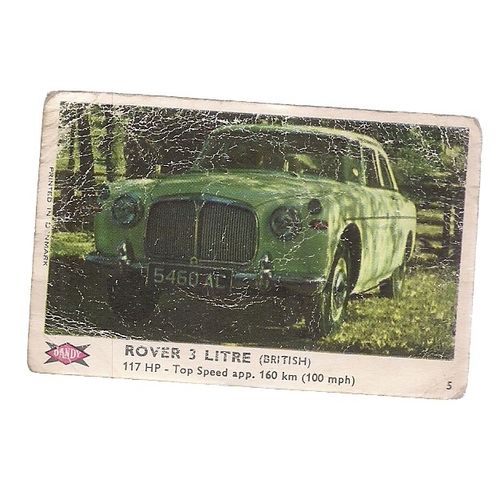 ROVER 3 LITRE (British) classic car. Dandy Gum cards 1966 no 5