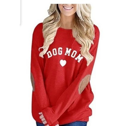 Leo Rosi Women's Dog Mom. Plus Size. Red X-Large(16-18