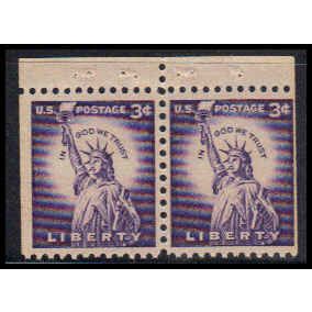 1035 3c Statue of Liberty Fine MNH BPS Hor Pair ZA3530