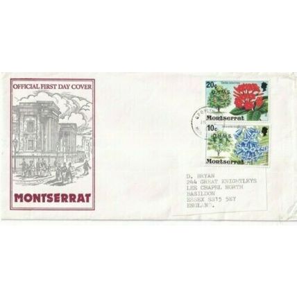 Montserrat 1980 Plymouth to Basildon UK OHMS Cover typed VGC