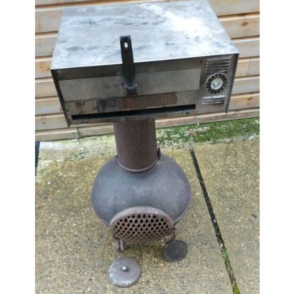 chimenea chiminea cast iron wood burner bbq pizza oven grill oven cooker garden
