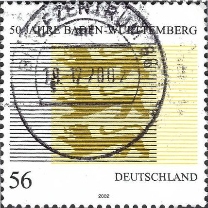 GERMANY, Baden-Wurttemberg 50 years, yellow 2002, 0.56, #2